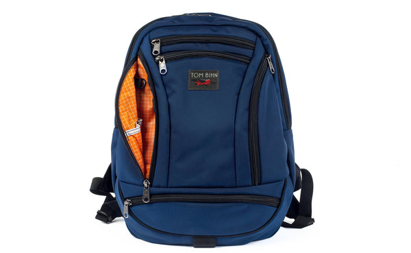 The Synapse 19 in Deep Blue (dark blue) 525 Ballistic with Zest (orange with white grid) 200 Halcyon interior.